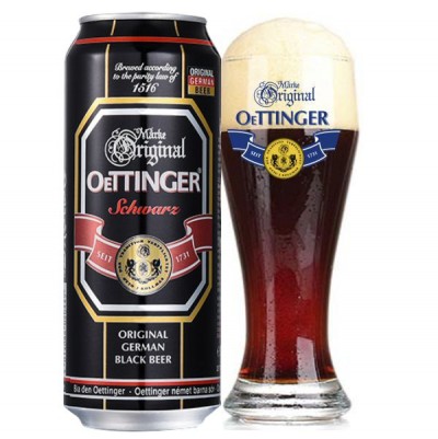 Bia đen Oettinger 4,9% - lon 500ml