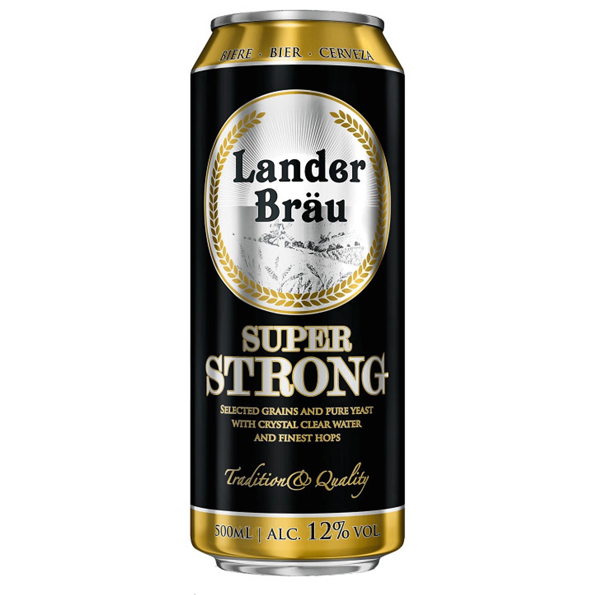 Bia Lander Brau Super Strong 12% Hà Lan-lon 500ml